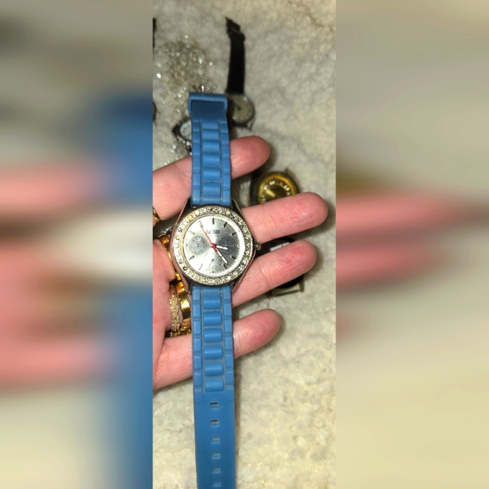 Madison Silver and Blue Wearable Watch